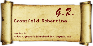 Groszfeld Robertina névjegykártya
